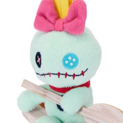 Disney Store Japan Scrump on Surfboard Small Soft Toy Keyring, Lilo & Stitch - 14cm
