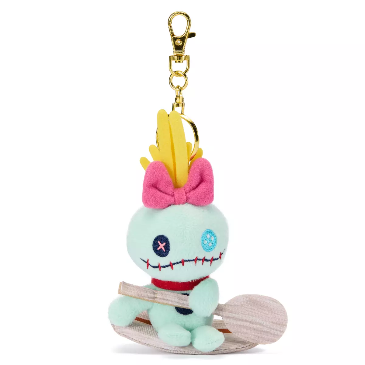 Disney Store Japan Scrump on Surfboard Small Soft Toy Keyring, Lilo & Stitch - 14cm