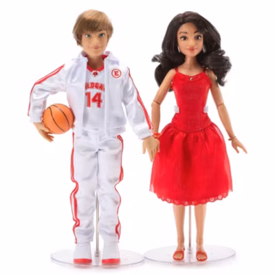 Ensemble de poup&eacute;es Troy Bolton et Gabriella Montez collector en &eacute;dition limit&eacute;e, 20e&nbsp;anniversaire de High School Musical, 28&nbsp;cm