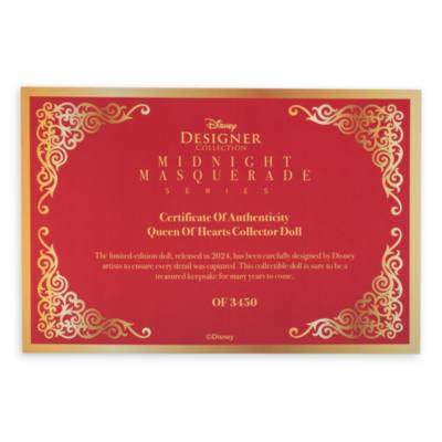 Queen of Hearts Disney Designer Collection Midnight Masquerade Series Fashionably Late Limited Edition Doll, Alice in Wonderland