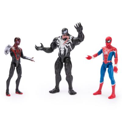 set figuras acci&oacute;n parlantes Spider-Man, Miles Morales y Venom