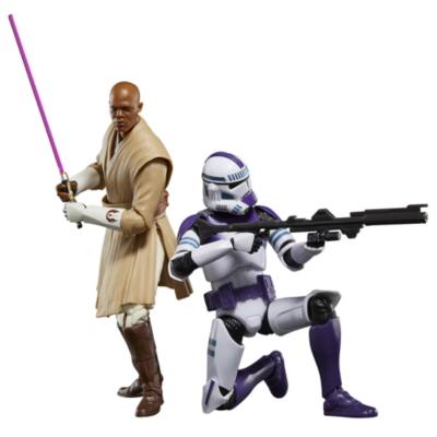 Hasbro Mace Windu & 187th Legion Clone Trooper 6'' The Black Series Action Figures, Star Wars