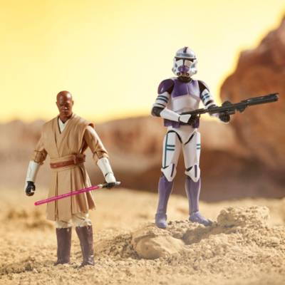 Hasbro Mace Windu & 187th Legion Clone Trooper 6'' The Black Series Action Figures, Star Wars