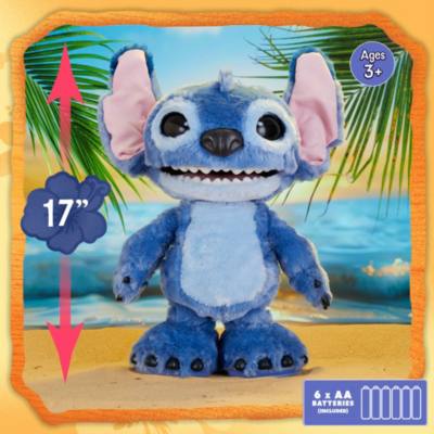 Just Play Disney Ultimate Stitch Interactive Feature Soft Toy, Lilo & Stitch Live Action