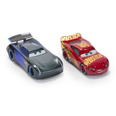 Coches escala Rayo McQueen y Jackson Storm, Cars de Disney y Pixar