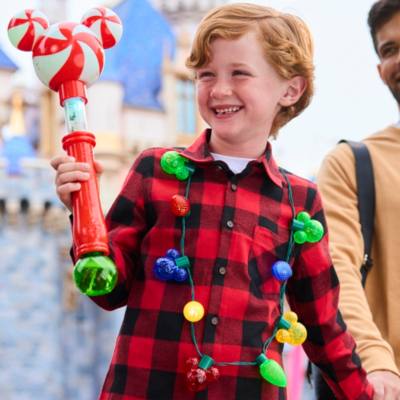 Mickey Mouse Icon Coloured Light-Up Festive Glow Necklace