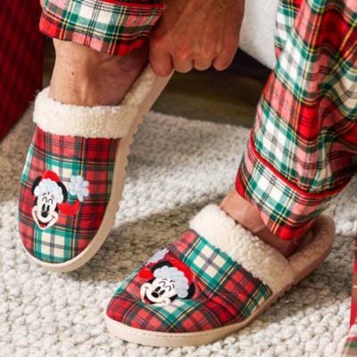Pantofole adulti tartan Topolino Collezione Natale