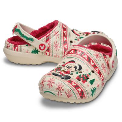 Crocs Santa Mickey Mouse Fair Isle Holiday Clogs for Adults