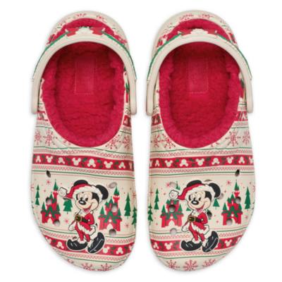 Crocs Santa Mickey Mouse Fair Isle Holiday Clogs for Adults
