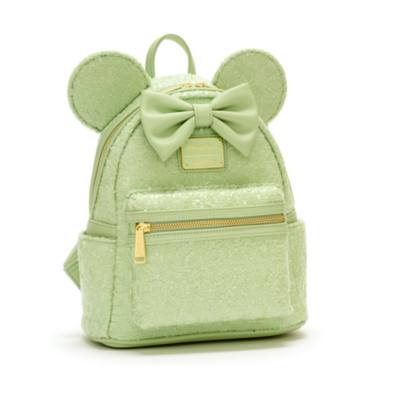 Disney Parks Loungefly Minnie Mouse Mint Green Sequin Spring Mini Backpack  NEW