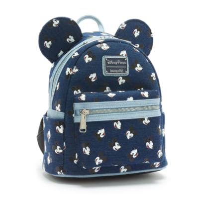 Loungefly Disney Mickey Mouse Patches Denim Backpack