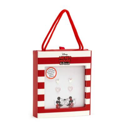 Minni Disney Store, 2 paia di orecchini placcati argento cuore