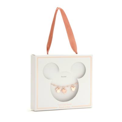 Bracelet &agrave; breloques Mickey et Minnie plaqu&eacute; en or rose