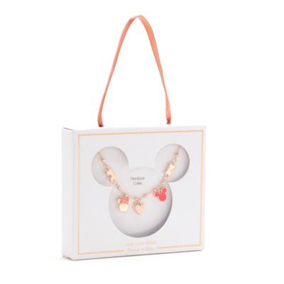 Mickey and Minnie Rose Gold-Plated Charm Necklace