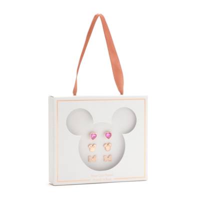 Minnie Mouse Rose Gold-Plated Stud Earrings, Set of 3