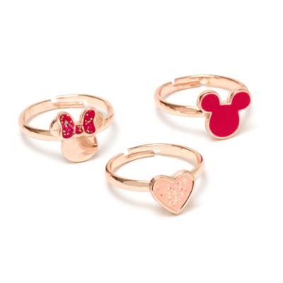 Mickey and Minnie Rose Gold-Plated Rings, Set of 3