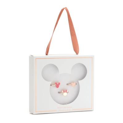 Mickey and Minnie Rose Gold-Plated Rings, Set of 3