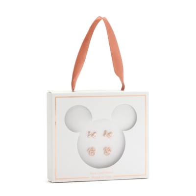 Minnie Mouse Rose Gold-Plated Stud Earrings, Set of 2