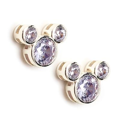Mickey Mouse February Birthstone Stud Earrings