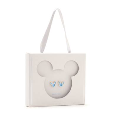 Pendientes de bot&oacute;n piedra natalicia, marzo, Mickey Mouse,