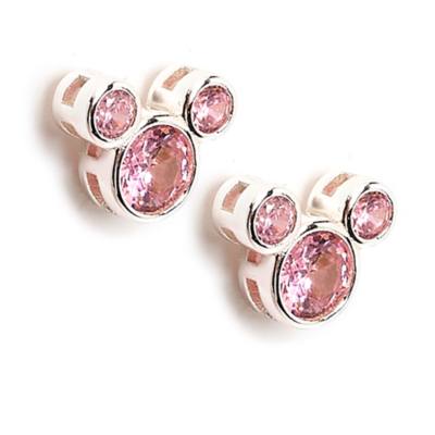 Pendientes de bot&oacute;n piedra natalicia, octubre, Mickey Mouse,