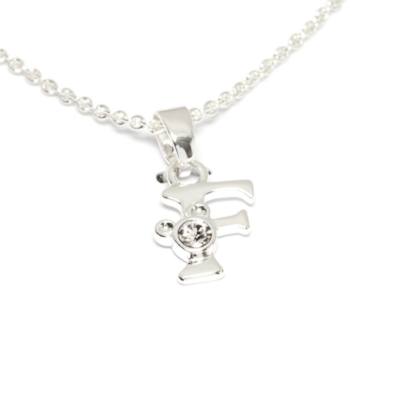 Mickey Mouse 'F' Initial Necklace