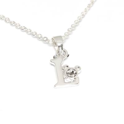 Mickey Mouse 'L' Initial Necklace