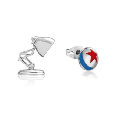 Couture Kingdom Luxo Jr. and Luxo Ball White Gold-Plated Stud Earrings