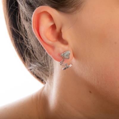 Couture Kingdom Luxo Jr. and Luxo Ball White Gold-Plated Stud Earrings