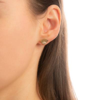 Couture Kingdom - Mulan - vergoldete F&auml;cher-Ohrstecker