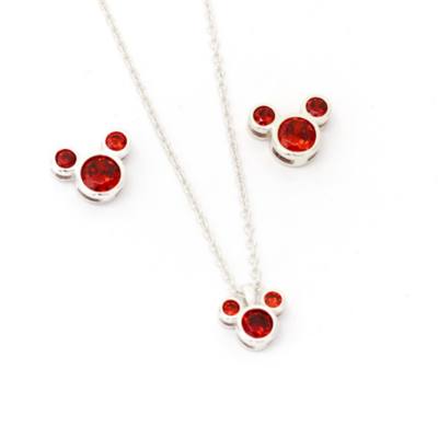 Mickey Mouse January Birthstone Necklace and Earrings Set