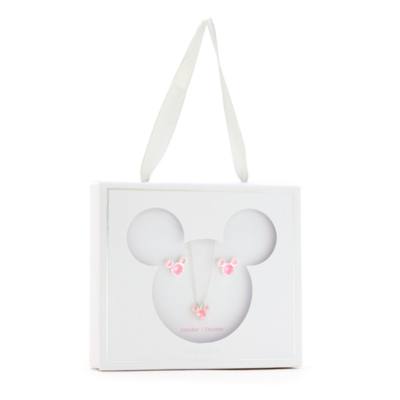 Conjunto collar y pendientes con piedra natalicia, octubre, Mickey Mouse,