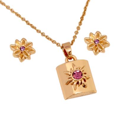 Rapunzel - Neu verf&ouml;hnt - Ros&eacute;vergoldetes Set aus Halskette und Ohrringen