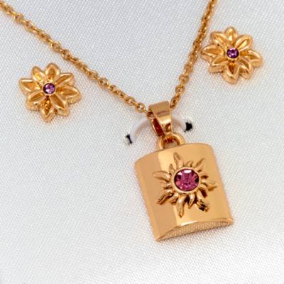 Rapunzel - Neu verf&ouml;hnt - Ros&eacute;vergoldetes Set aus Halskette und Ohrringen