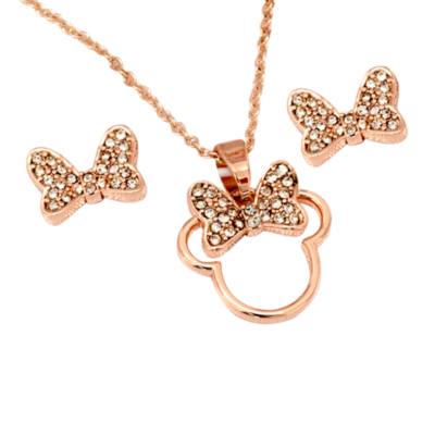 Minnie Maus - Ros&eacute;vergoldetes Set aus Halskette und Ohrringen