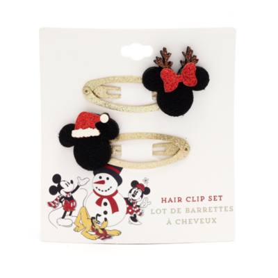 Mickey And Minnie Holiday Cheer Hair Clips, Pack of 2