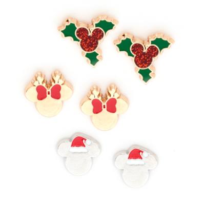 Pendientes bot&oacute;n Mickey y Minnie, Holiday Cheer, Disney Store (3&nbsp;u.)