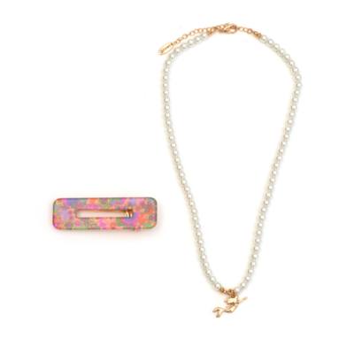 Disney Store The Little Mermaid Hair Clip, Necklace and Postcard Set