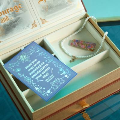 Disney Store The Little Mermaid Hair Clip, Necklace and Postcard Set