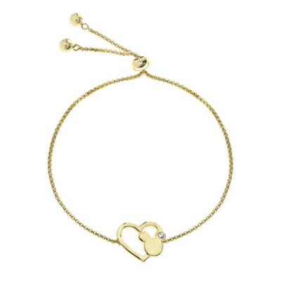 Mickey Mouse Heart Slider Gold-Plated Bracelet
