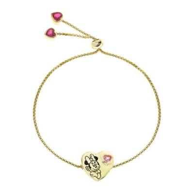 Minnie Maus - Vergoldetes Armband mit Herz-Schiebeperle