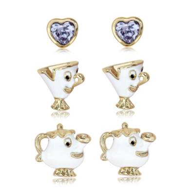 Madame Pottine und Chip - Vergoldete Ohrringe - 3er-Set