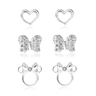 Minnie Mouse Silver-Plated Earrings, Set of 3