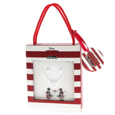 Minnie Mouse Icon Silver-Plated Pendant and Earrings Set