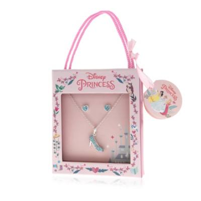 Cinderella - Versilbertes Set aus Anh&auml;nger und Ohrringen