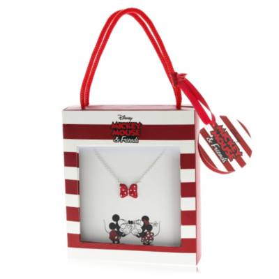 Collar ba&ntilde;ado en plata lazo Minnie