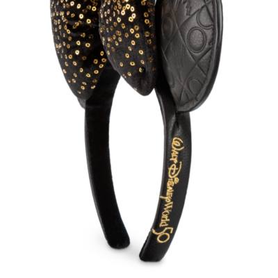 Walt Disney World Minnie Mouse 50th Anniversary Luxe Logo Ombre Sequin Ears Headband For Adults