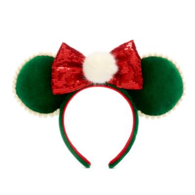 Disney Parks Minnie Mouse Green Festive Ears Headband For Adults