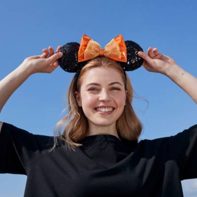 Minnie Mouse Orange Ears Headband For Adults