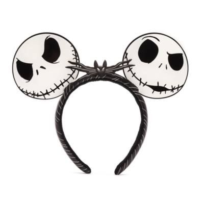 Disney Parks Jack Skellington Mickey Mouse Ears Headband For Adults